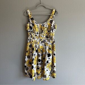 Vintage Silk Kay Unger Yellow Floral Dress 8